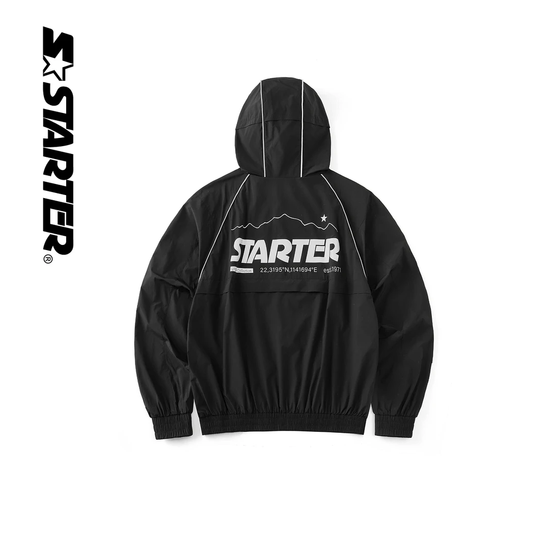 STARTER2023春款潮流户外梭织运动连帽长袖夹克外套男STDI2C1006