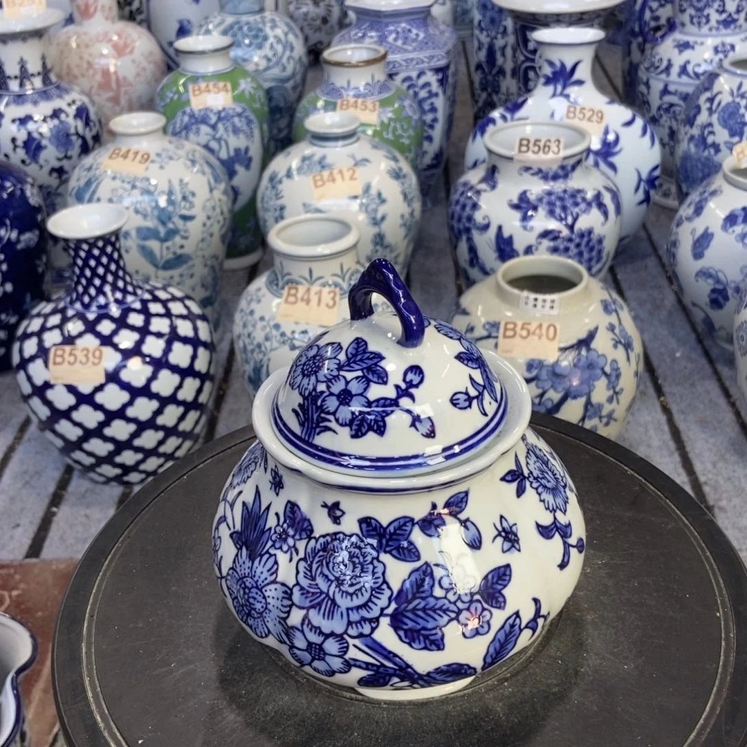 摆件茶叶手绘釉下彩