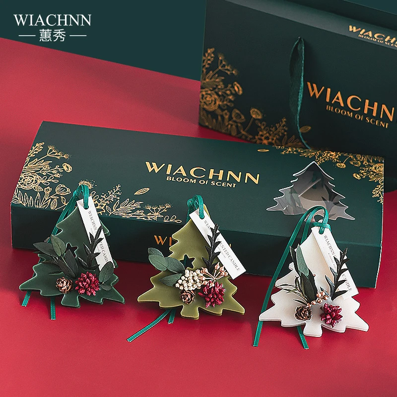 【圣诞节礼物】圣诞树香薰蜡片固体香家居祛味香氛片衣柜高级挂件