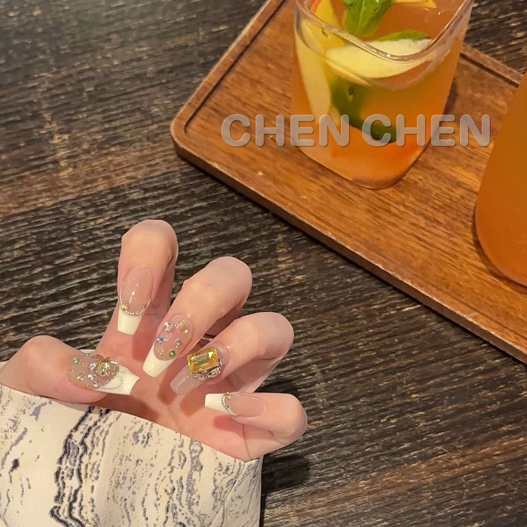 【小鸡黄】（清仓）嫩黄色彩钻k9钻清新感夏日美甲