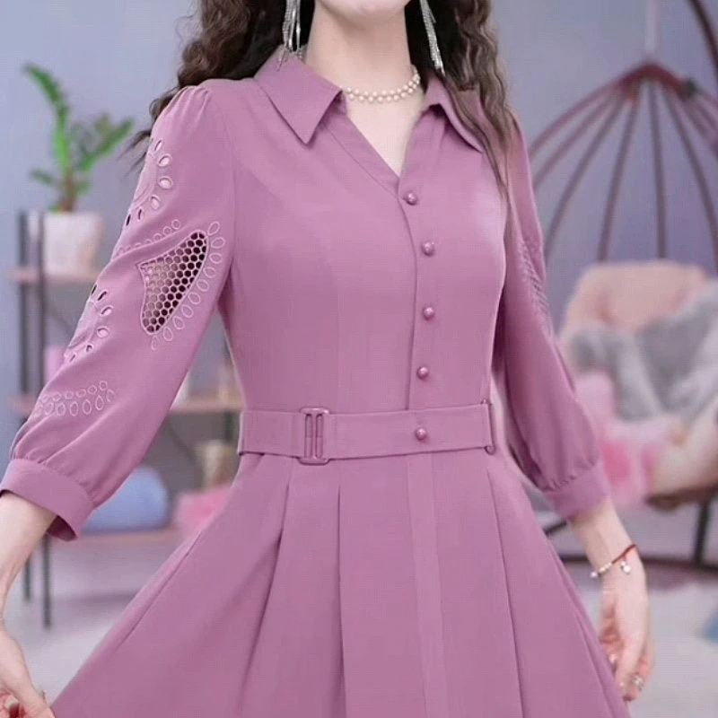 轻奢连衣裙女2024年春秋新款时尚减龄遮肚子显瘦裙子优雅年轻小众