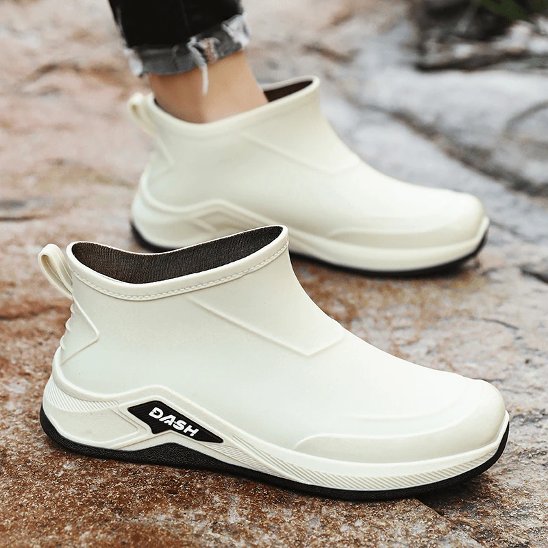 喆星男士厨房工作绿色防水鞋户外钓鱼胶鞋下雨天防滑防臭夏季短靴