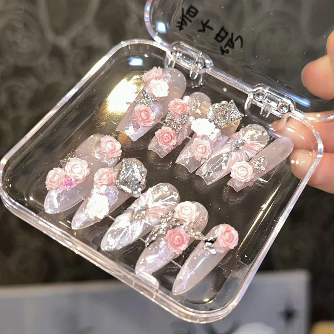 【春不晚】CR手工穿戴甲直播链接 手工穿戴甲 手工制品默认微瑕