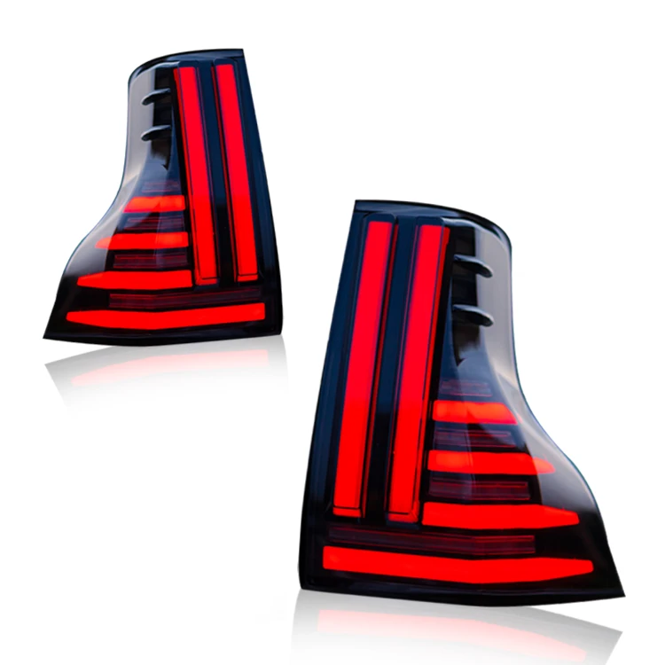 适用于10-17 18-21款丰田霸道尾灯改装LED流光转向尾灯改装