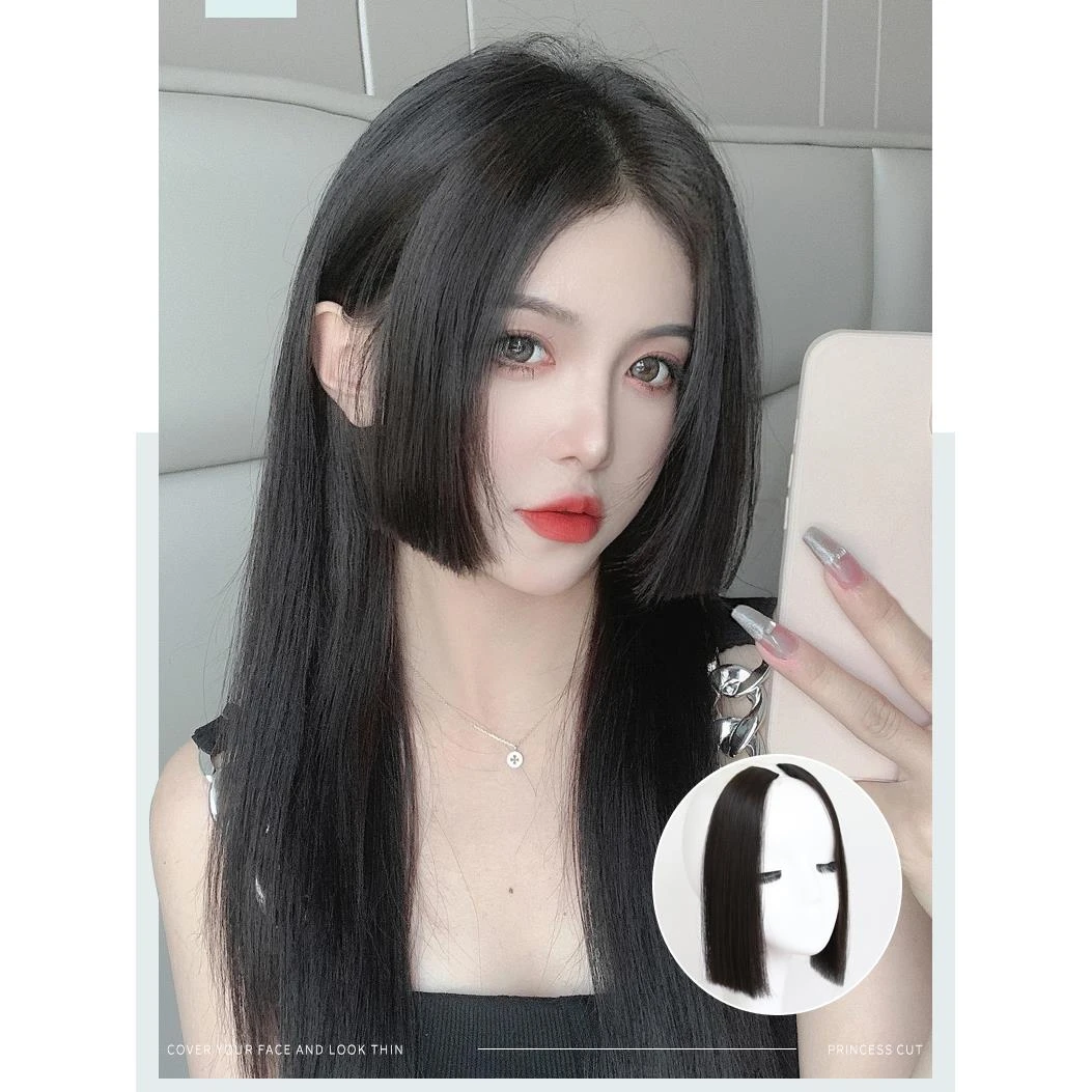 刘海假发女公主切假发片仿真网红假刘海2023前额无痕头帘假发隐形