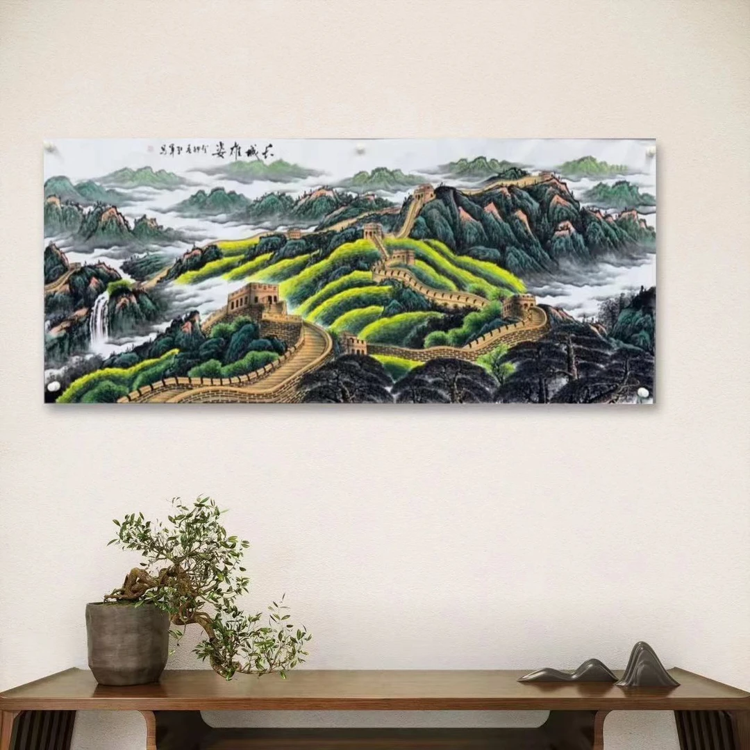刘红军-1-8-手绘国画-长城雄姿-八尺-宣纸-客厅办公室挂画
