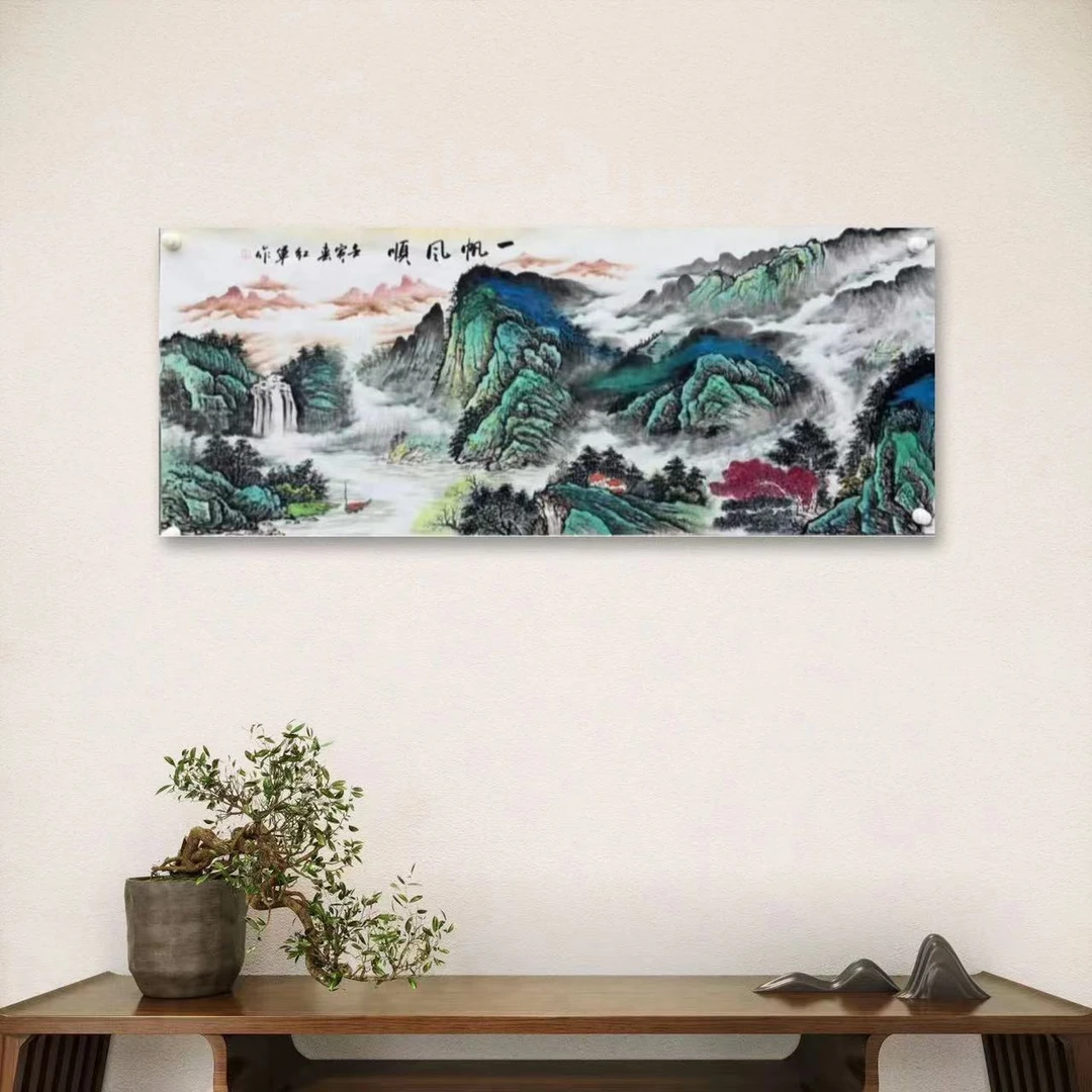 刘红军-1-1-手绘国画- 一帆风顺-小六-孤品-客厅办公室挂画