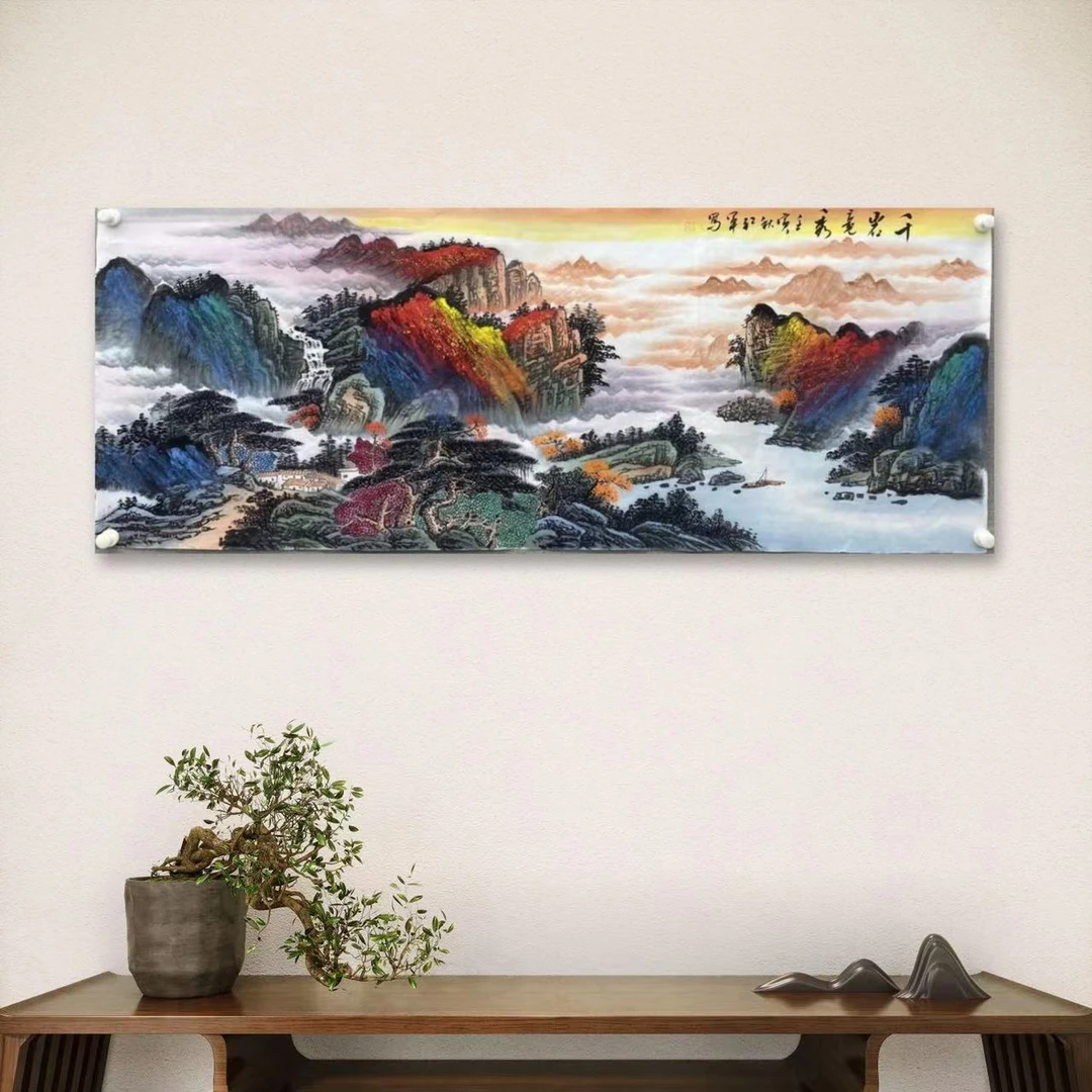 刘红军-1-1-手绘国画-千岩竞秀-小六-宣纸-客厅办公室挂画