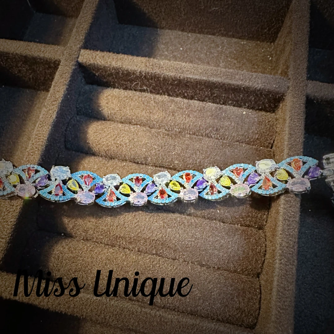 D5076银底民族风扇子手链