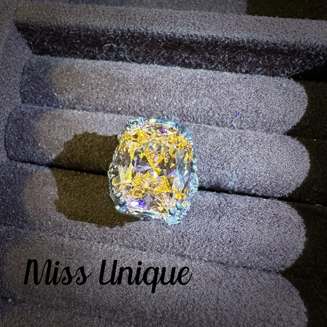 C3387蜂巢切橘粉色方糖戒指