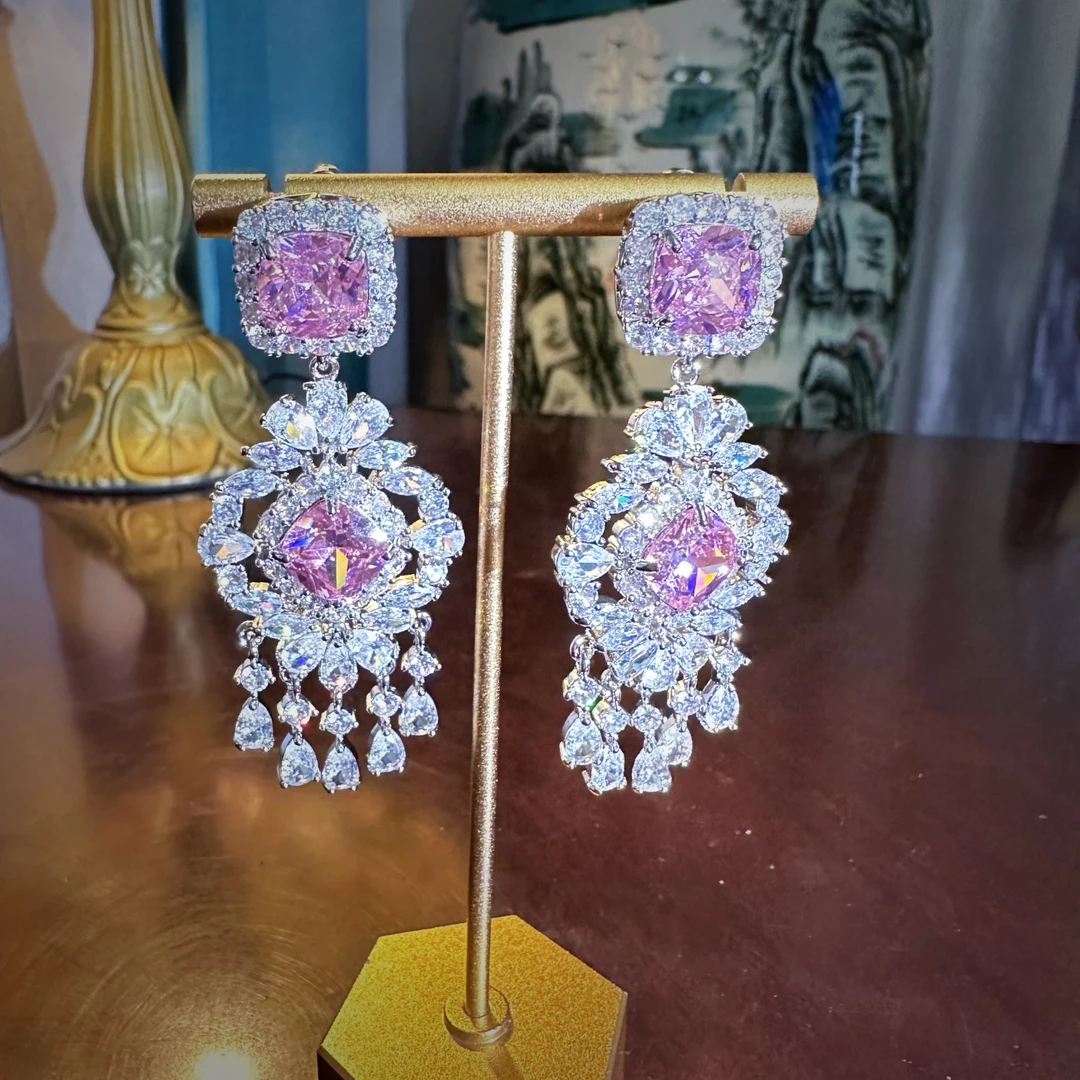 (E8714） 粉色墨尔本风情耳环