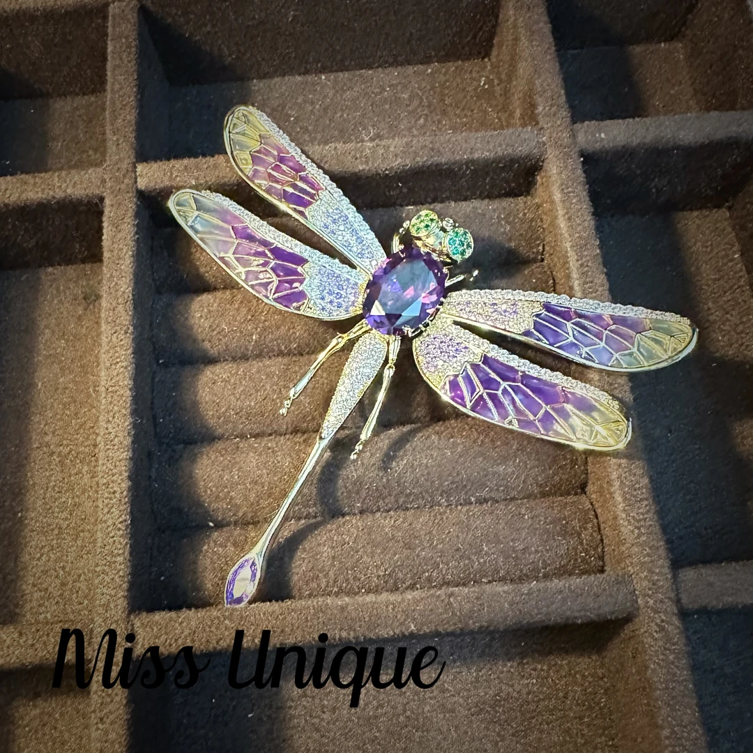 A4109紫色蜻蜓胸针