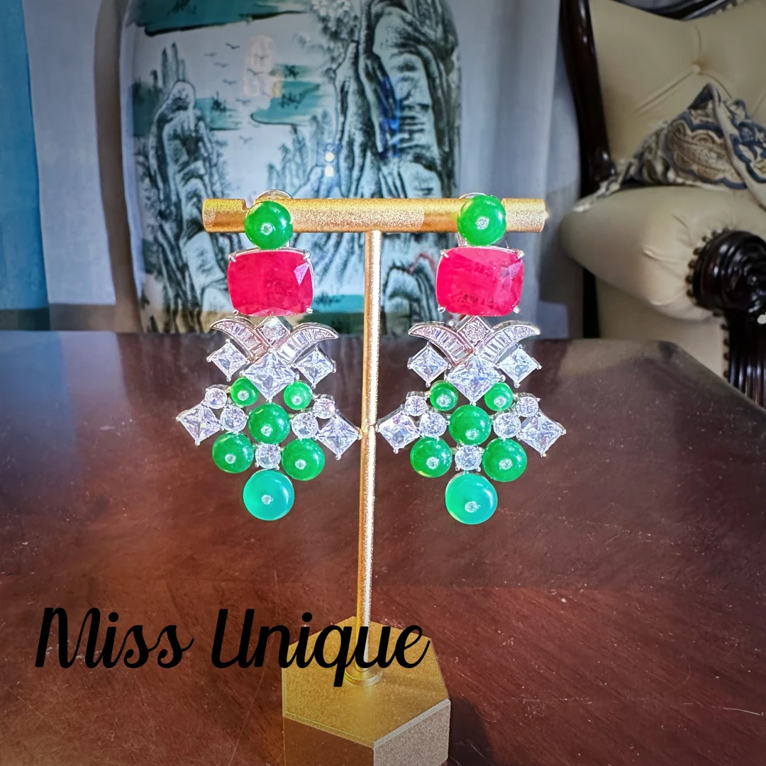 S6109外贸红色大方糖耳环