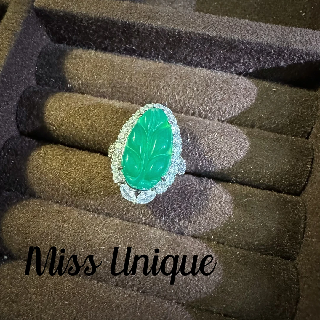 S6525绿色叶子戒指