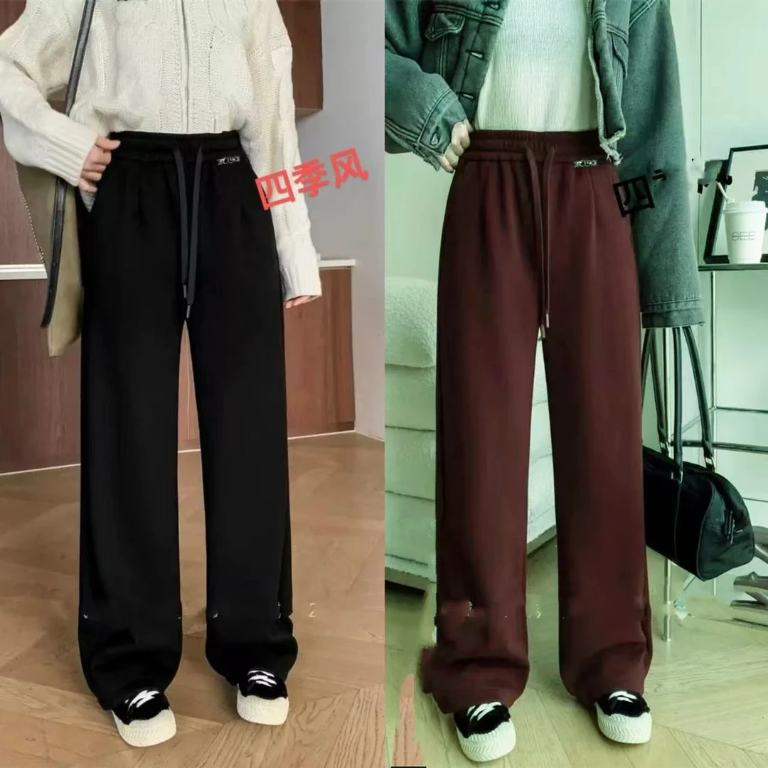 玲家精选239款号亲肤绒窄版直筒裤