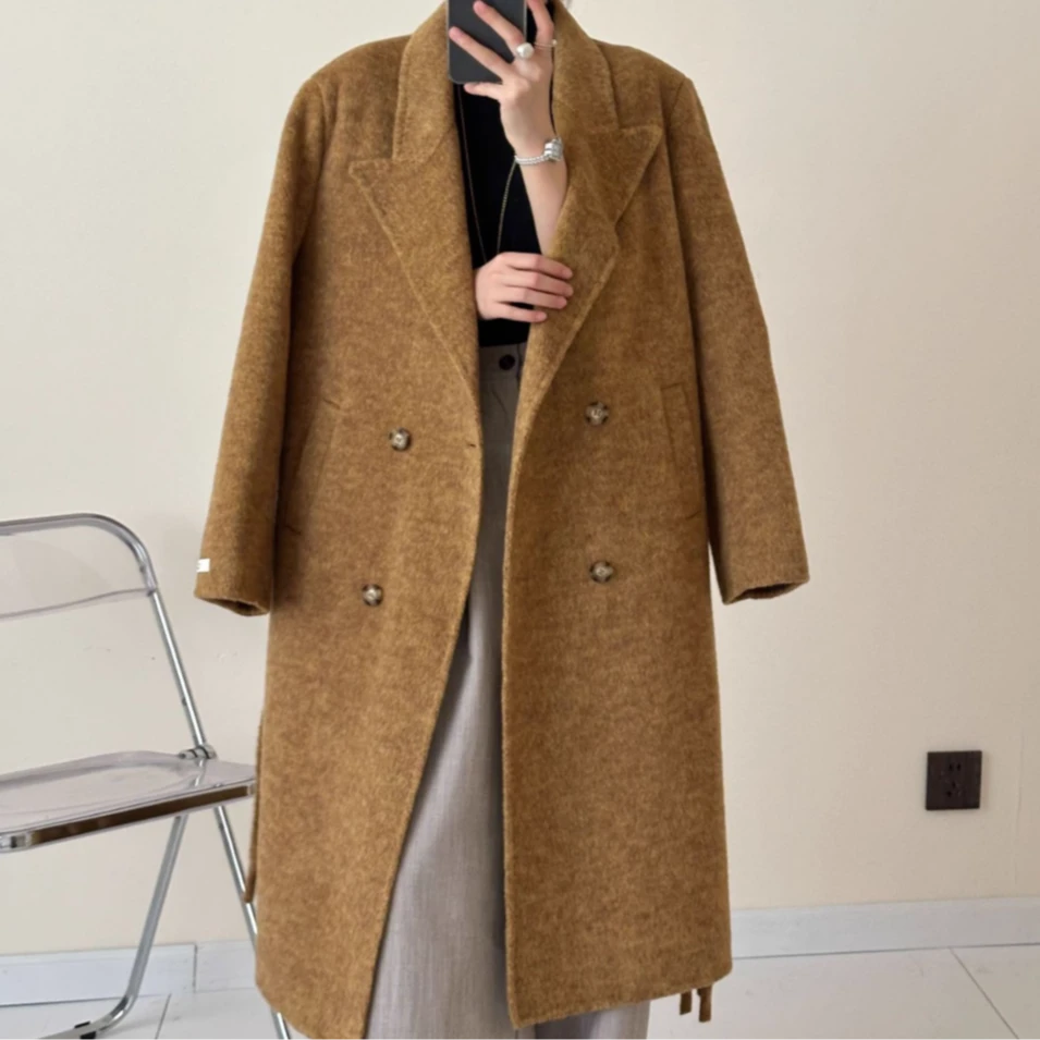 【欢欢专属】双面羊毛大衣过款时尚气质毛呢秋冬
