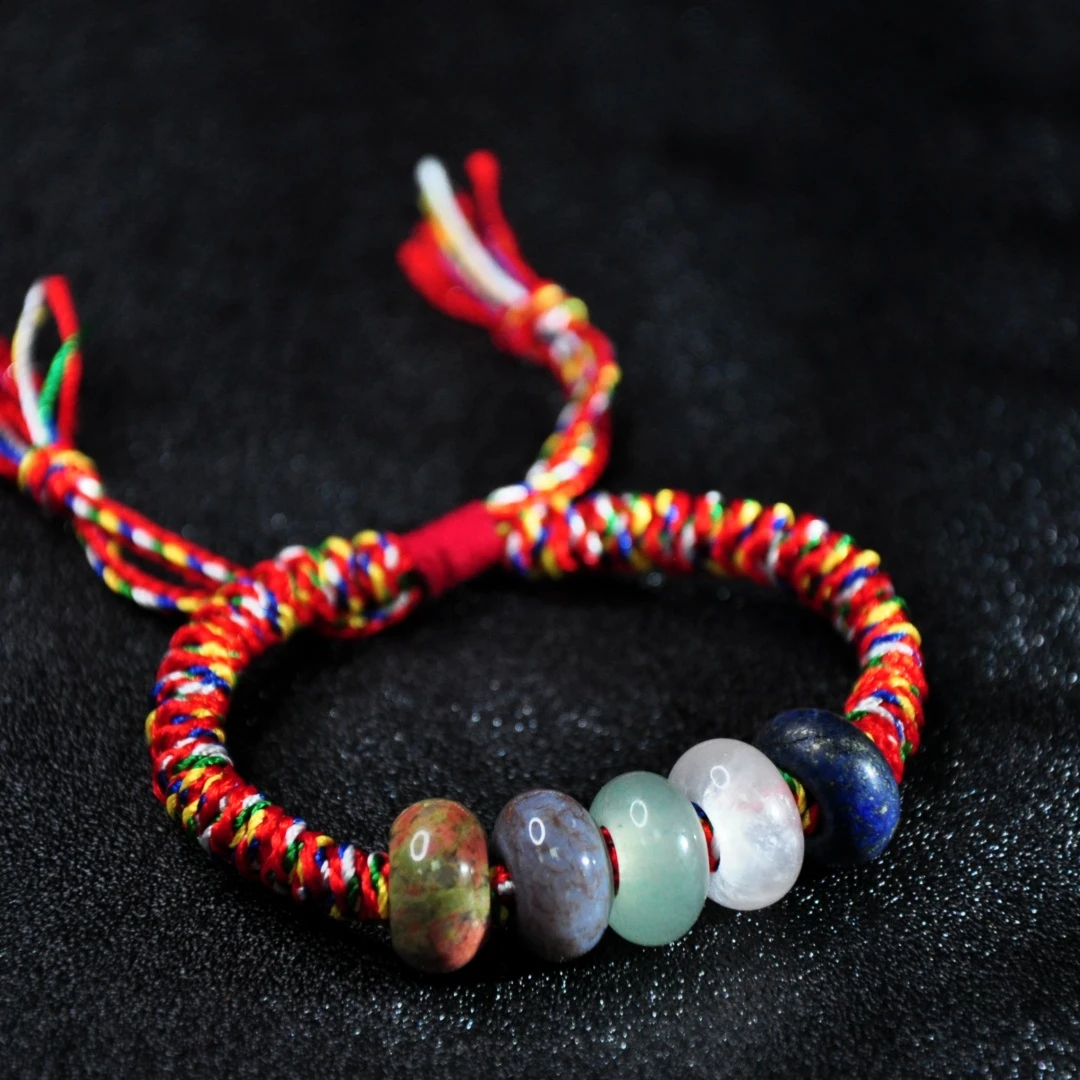 非金属布艺手链 【千万福】五色祝福民族风编织手绳-A0390061