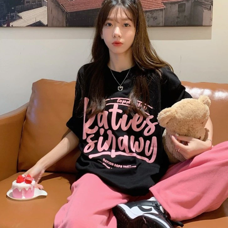2025夏季新款韩版T恤女短袖夏季宽松百搭休闲上衣女t恤