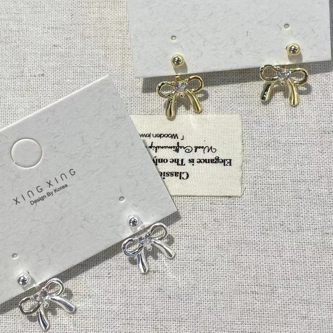 铜合金耳饰 蝴蝶结耳钉