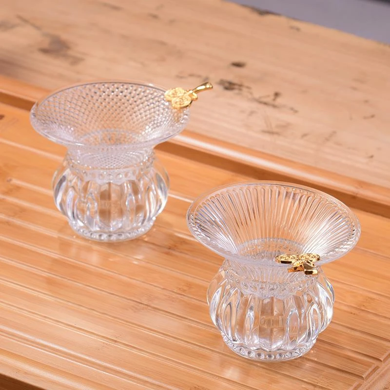功夫茶漏茶滤透明玻璃茶具 茶叶滤茶器过滤网 茶杯过滤器茶道配件