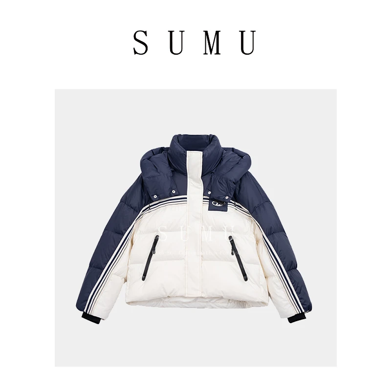 宿慕SUMU 鸭绒羽绒服 12.25 冬季2023新款连帽百搭女士羽绒服009