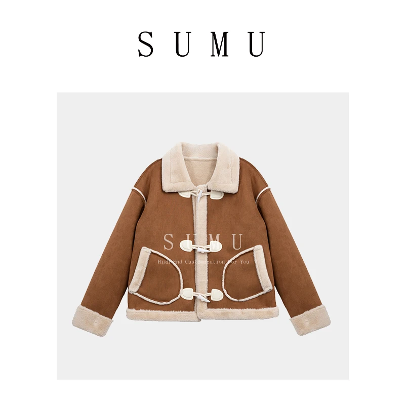 宿慕SUMU女款加绒外套11.17冬季2023韩版时尚百搭外衣33002
