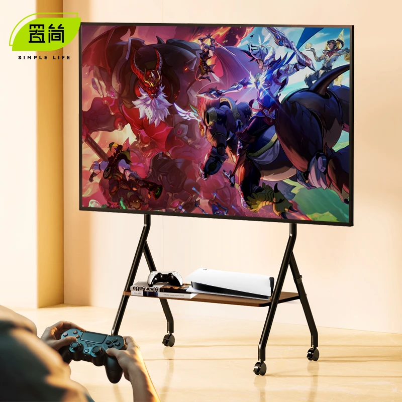 置简电视机落地支架曲面推车旋转居家艺术架升降适用小米海信创维