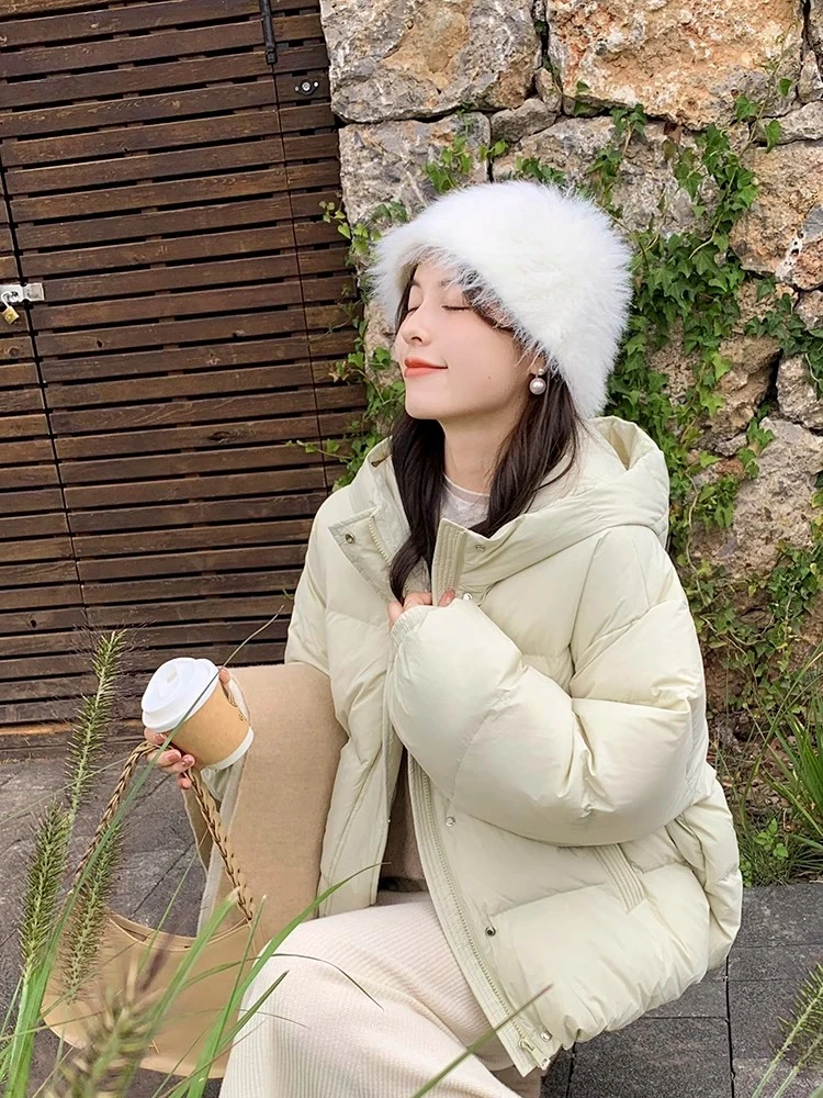 LP羽绒服男女2024冬季新款白鸭绒简约百搭加厚短款五防连帽外套