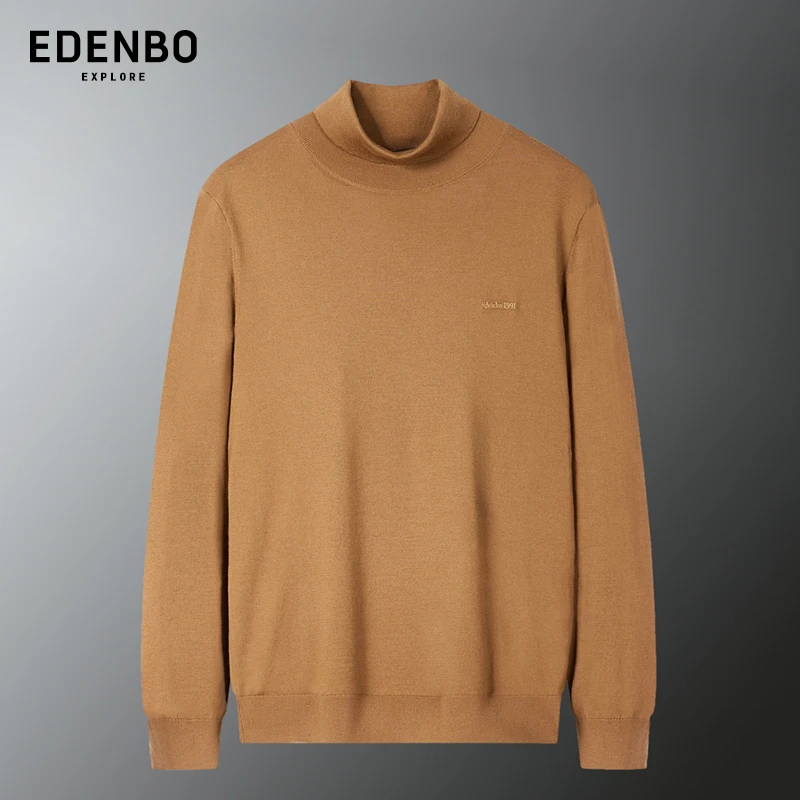 【商场同款】爱登堡100%羊毛衫男士秋冬季休闲时尚保暖纯色针织上衣