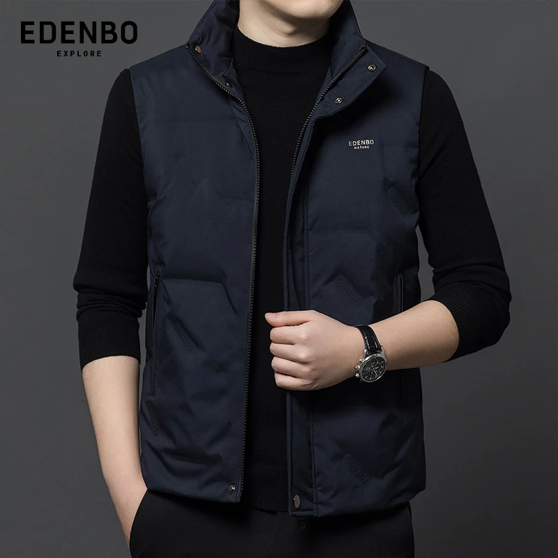 爱登堡男式羽绒服马甲2025秋冬季新款无袖立领轻薄款外穿上衣男潮