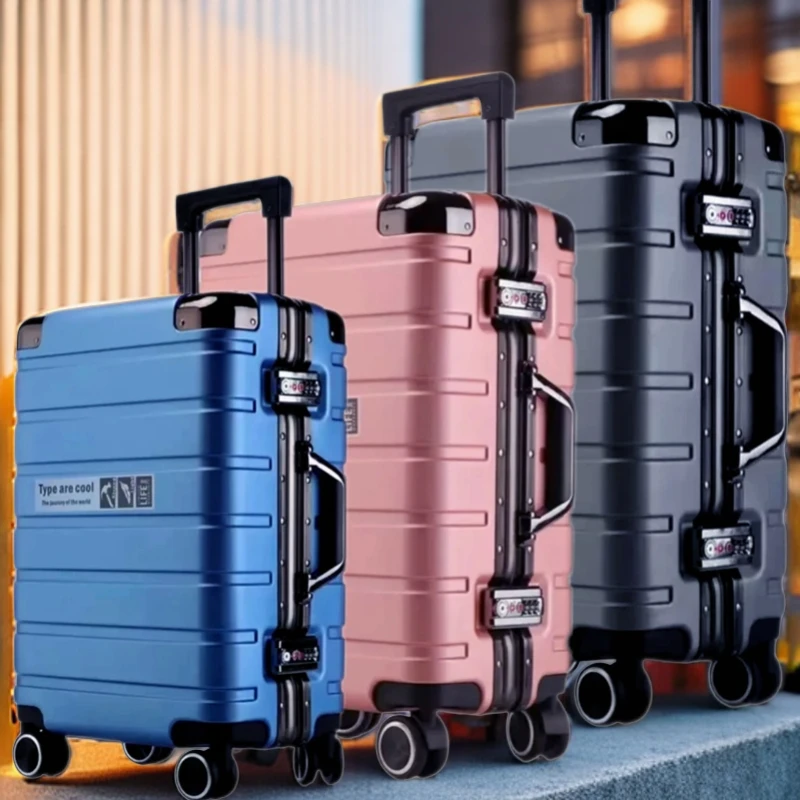 菠萝奇遇登机行李箱铝框旅行箱拉杆箱防刮学生男女密码箱