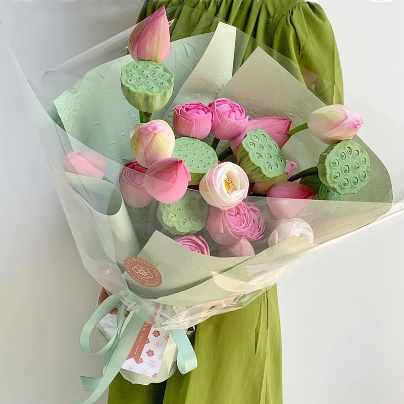 荷花莲蓬花束玫瑰花鲜花速递同城订花成品生日杭州成都花店配送花