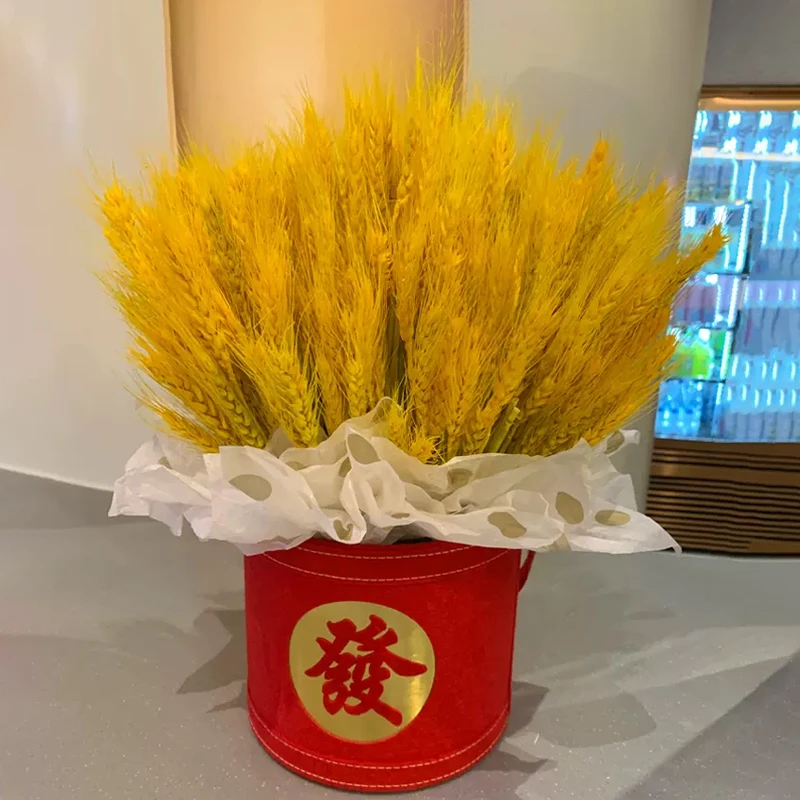 大麦花束开业麦穗手提花篮干花花束抱抱桶上海北京深圳同城配送花