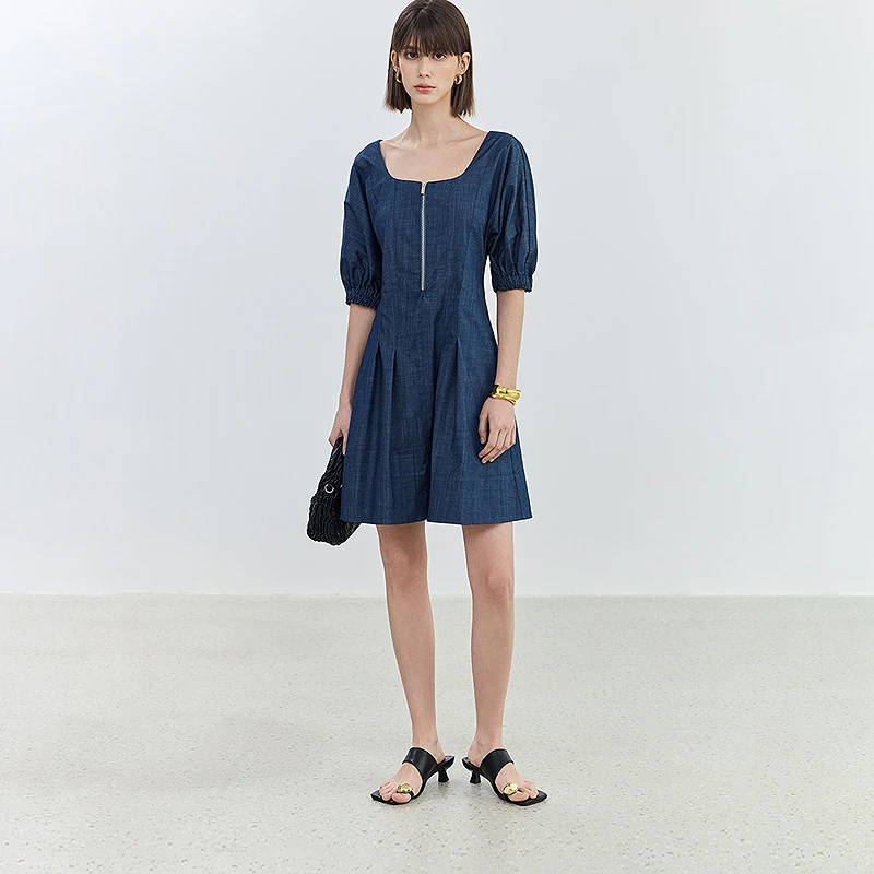 【一秒入夏】【商场同款】LILY夏新款复古洋气女装连衣裙124230C7422