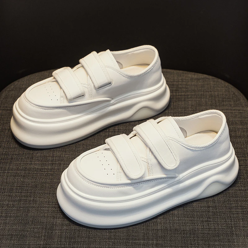 2024新款夏季时尚百搭学生休闲鞋网红简约厚底小白鞋增高运动女鞋