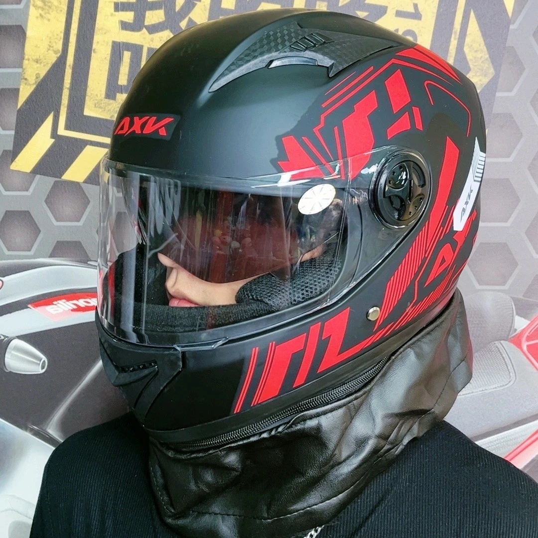 新国标3C认证A类围脖款防雾全盔摩托车电摩安全骑行印花头盔