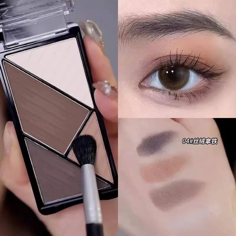 洛杉矶女孩四色眼影盘大地色日常妆哑光多功能高光修容一体综合盘