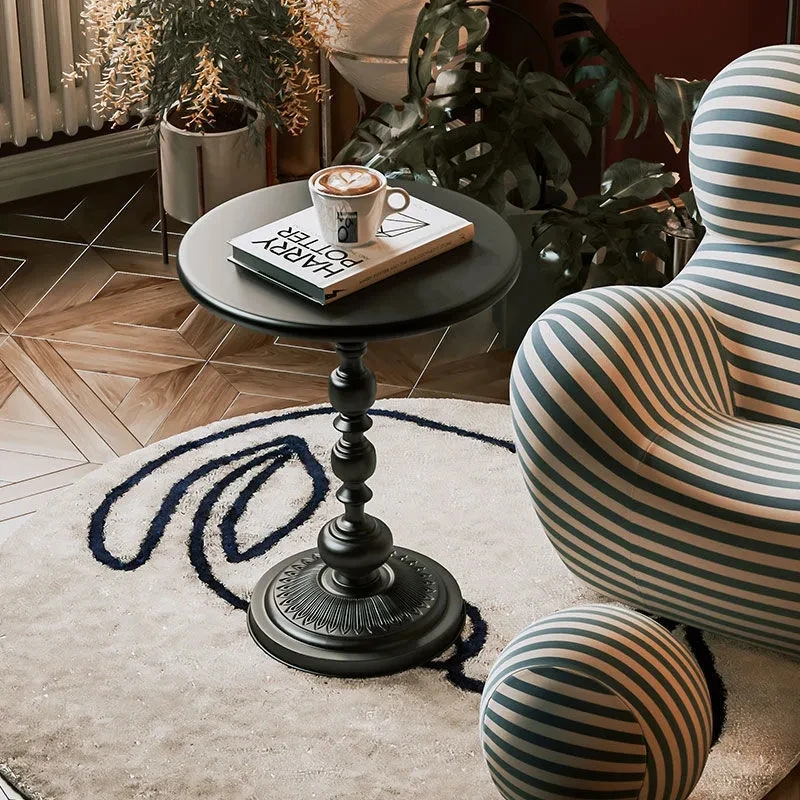 北欧现代简约角几铁艺床头复古优质设计小茶几落地摆件