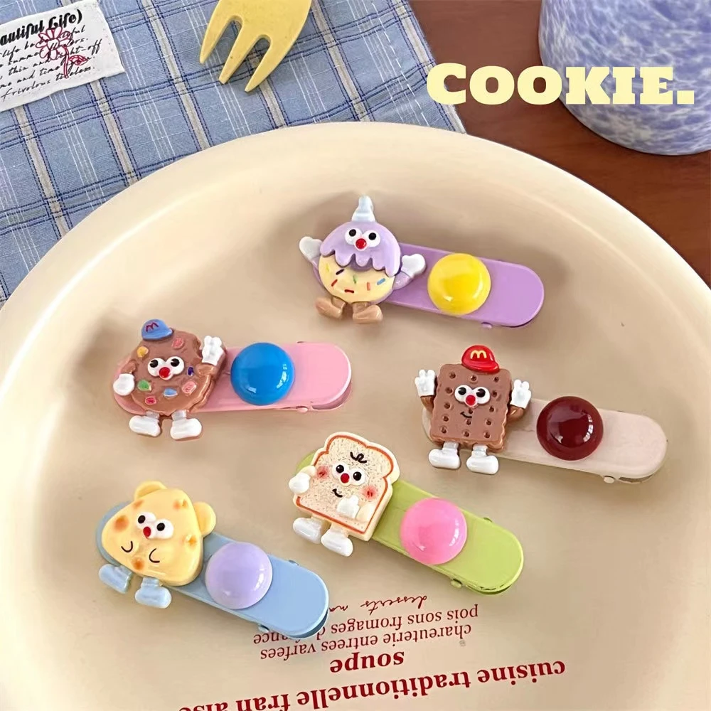 手工DIY趣玩曲奇发夹少女心鸭嘴夹刘海侧边夹豆豆卡通小夹子可爱