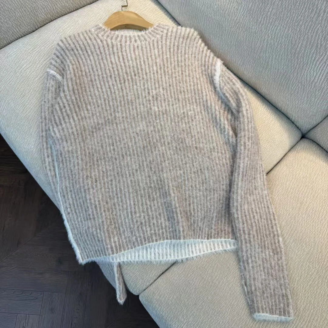 CSY3852 国内客人订单 坑条撞色毛衣