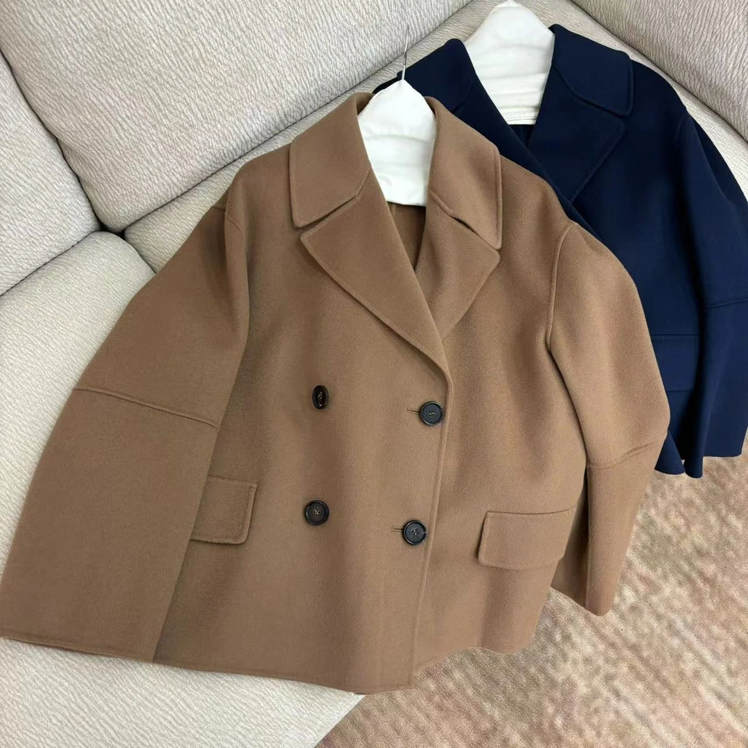 【特价】CSY2913 意大利客人订单 双色方口袋短款大衣