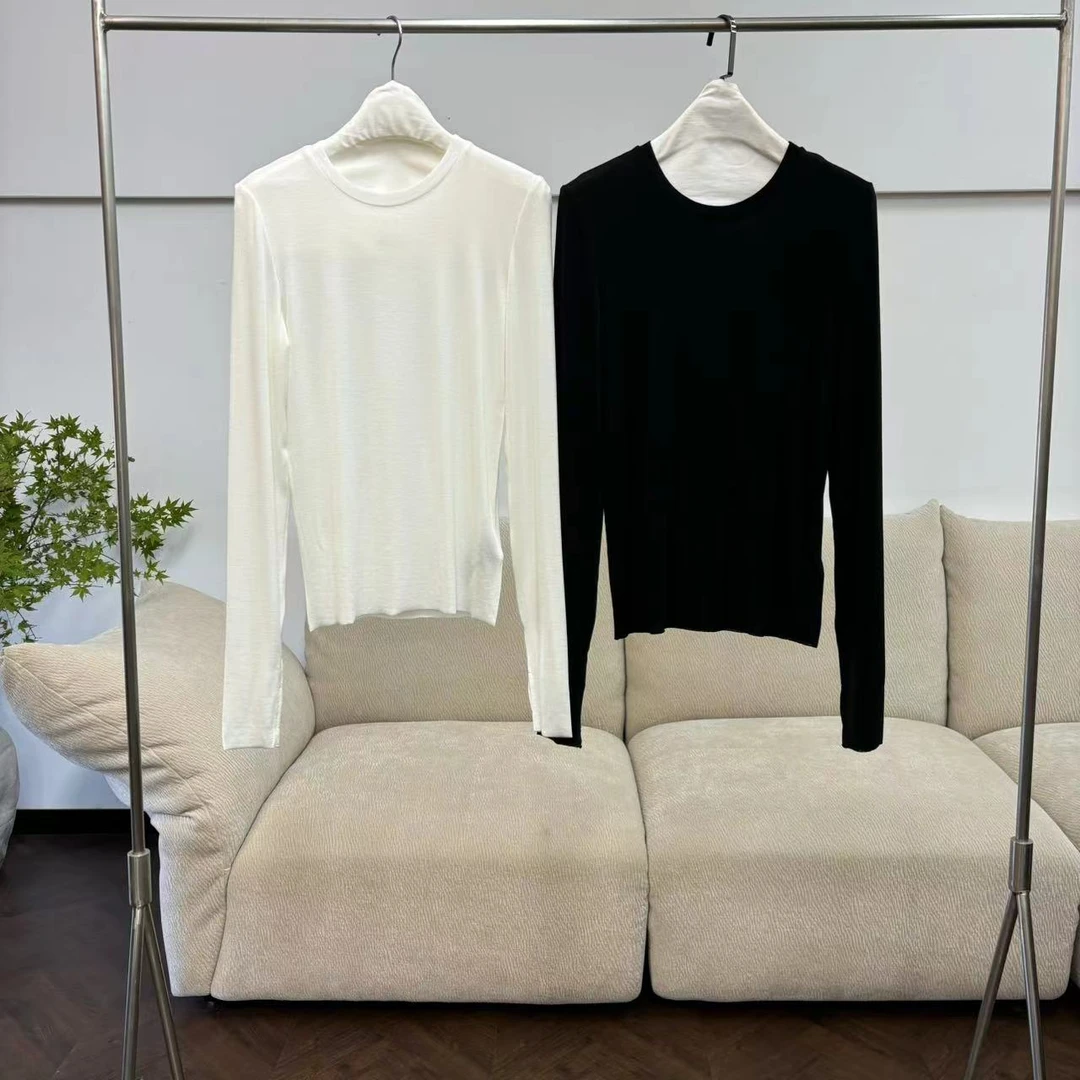 CSY3420 瑞典客人订单 双色纯色打底衫