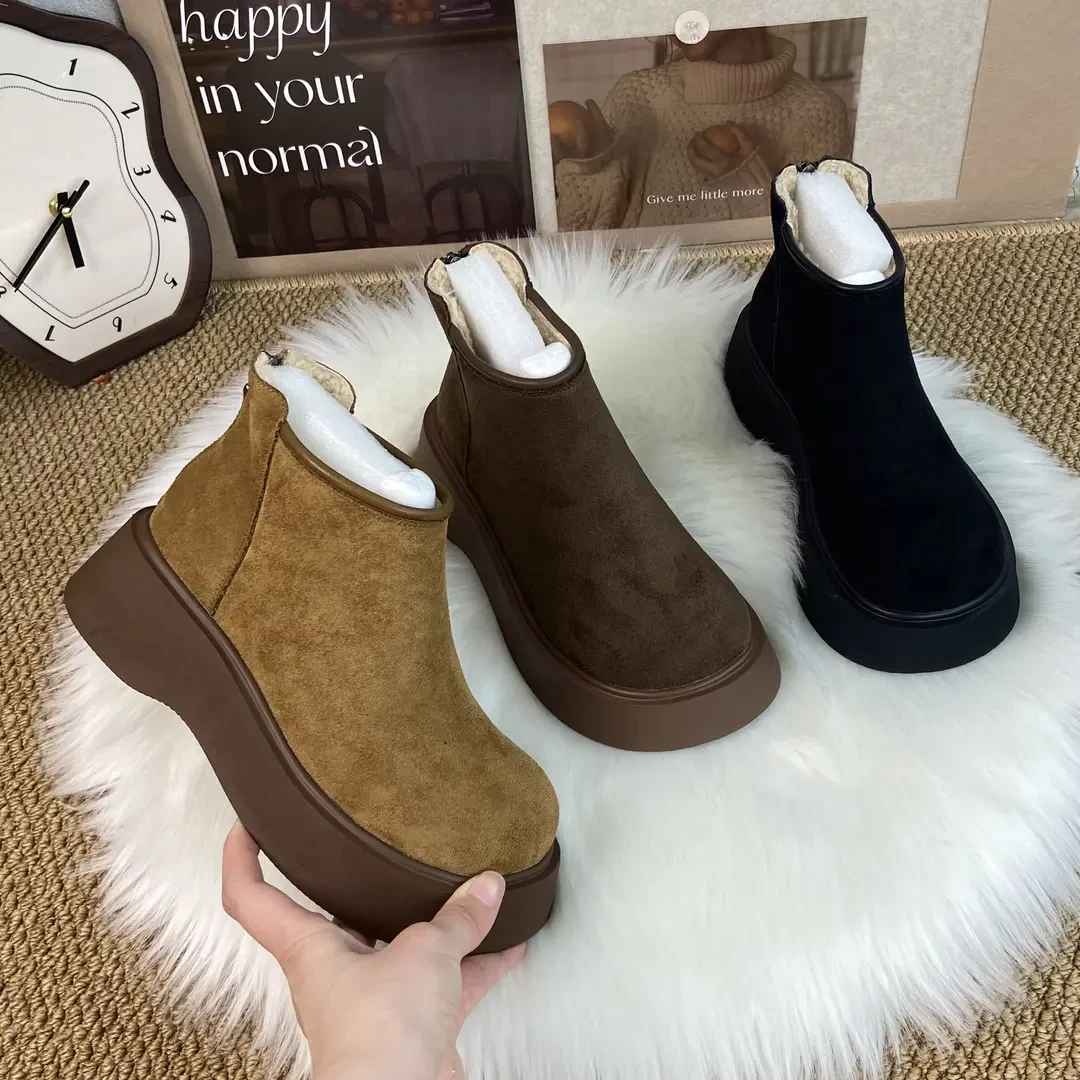 厚底增高马丁靴女2024秋冬百搭小个子舒适加绒保暖时尚英伦风短靴