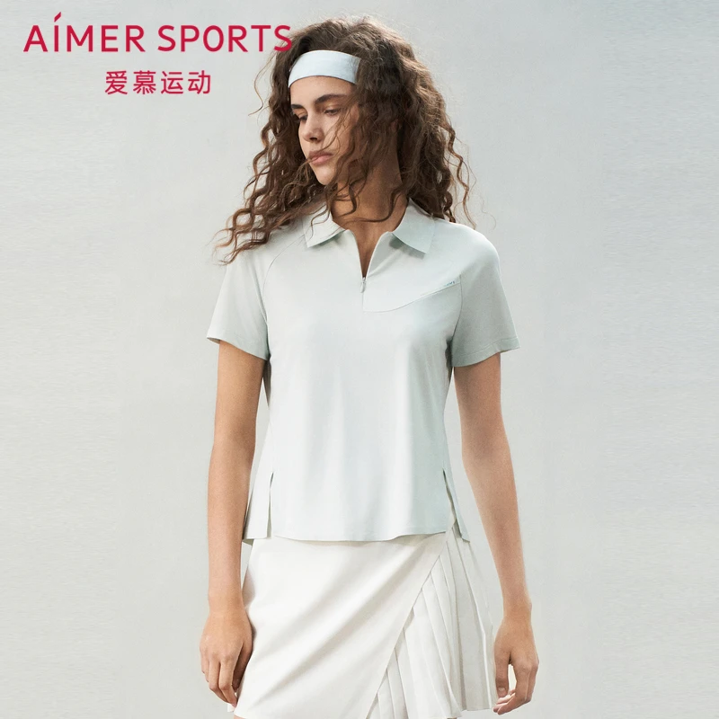 AIMER MOVE/爱慕运动夏日练曲百搭莫奈花园风夏季短袖AS143S91