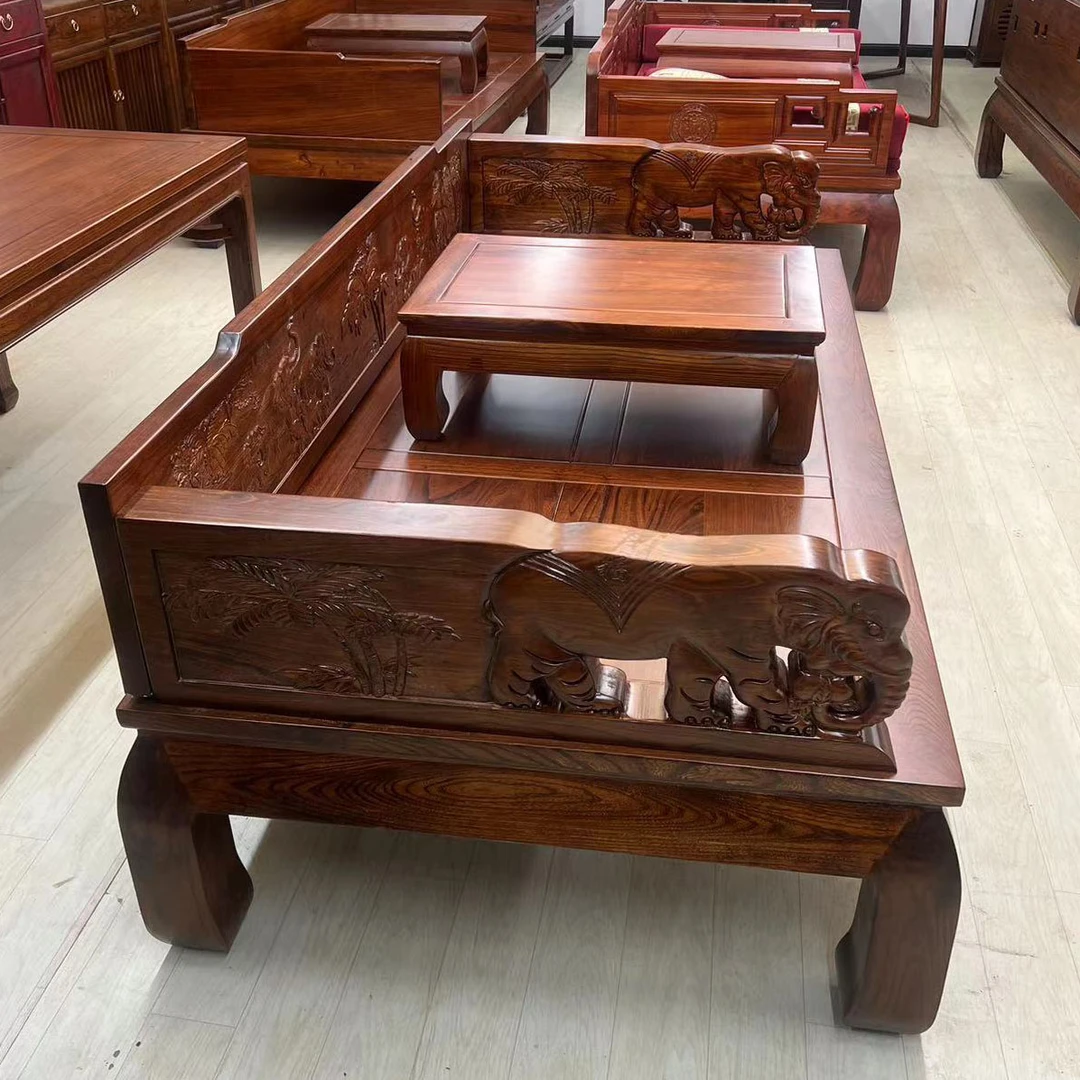 罗汉床新中式实木老榆木罗汉床罗汉榻沙发床客厅家具现代小户型