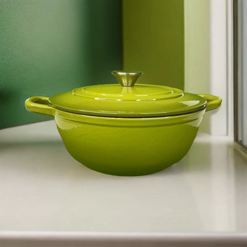 24口径春芽绿妈咪锅珐琅锅欧美欧盟出口品质