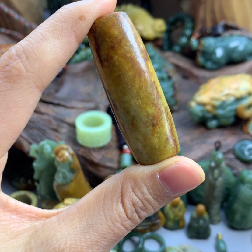 【闪购商品】岫岩河磨玉（透闪石质玉）手把未镶嵌正****1