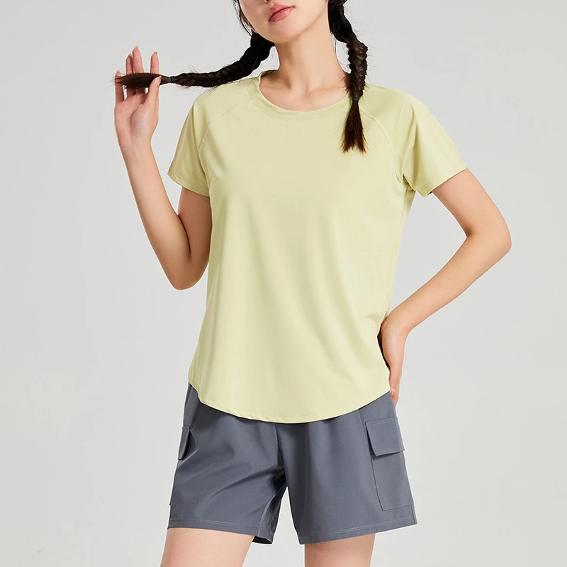 速干瑜伽服薄款吸湿透气短袖t恤女跑步健身运动上衣D2423
