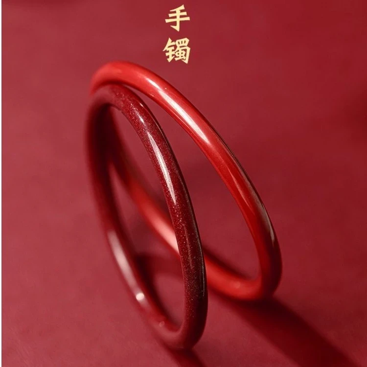 非金属树脂手镯 手工手镯女款本命年红色美人镯子饰品古风民族风