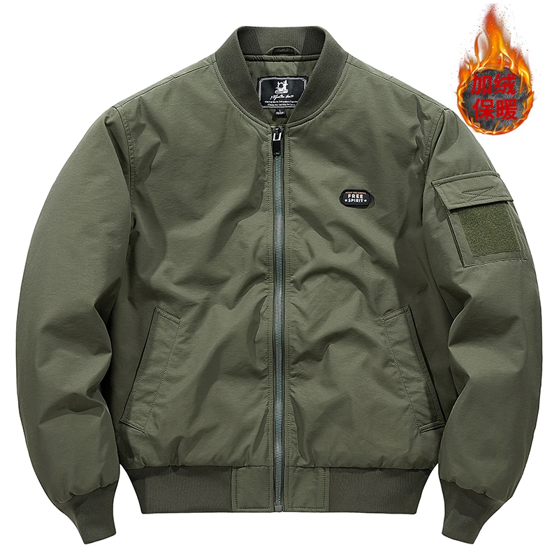 外套男冬季加绒加厚保暖棉衣宽松休闲棒球服飞行夹克棉服男装潮流